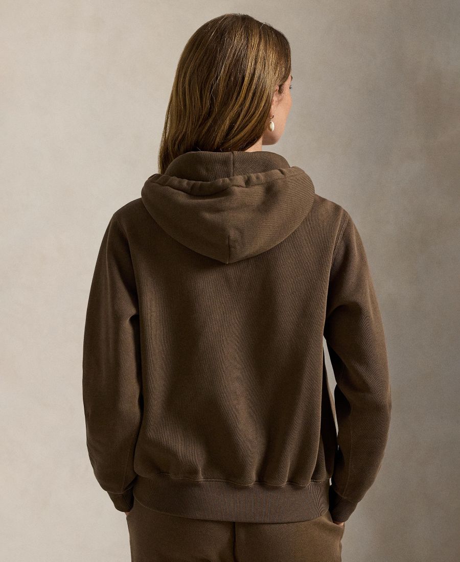 Женская флисовая толстовка на молнии Polo Ralph Lauren, Brown — фото 4