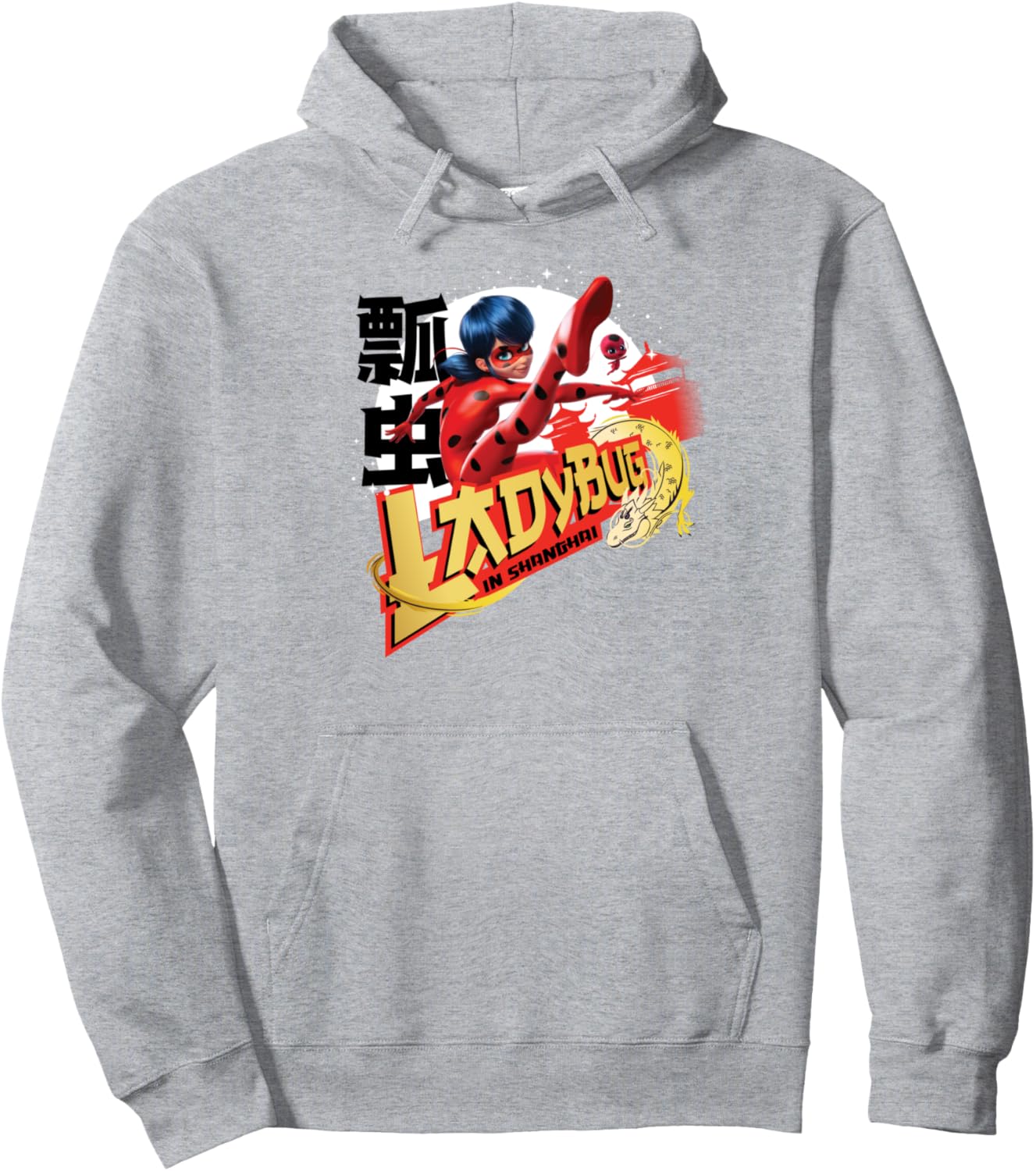 

Худи Miraculous Shanghai Ladybug Fighting Hoodie, серое (серый меланж), размер S