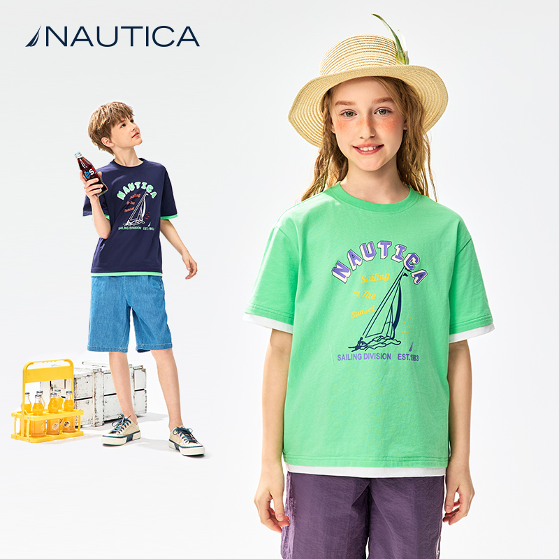 Футболка для младших школьников NAUTICA, светло-зеленый — фото 4