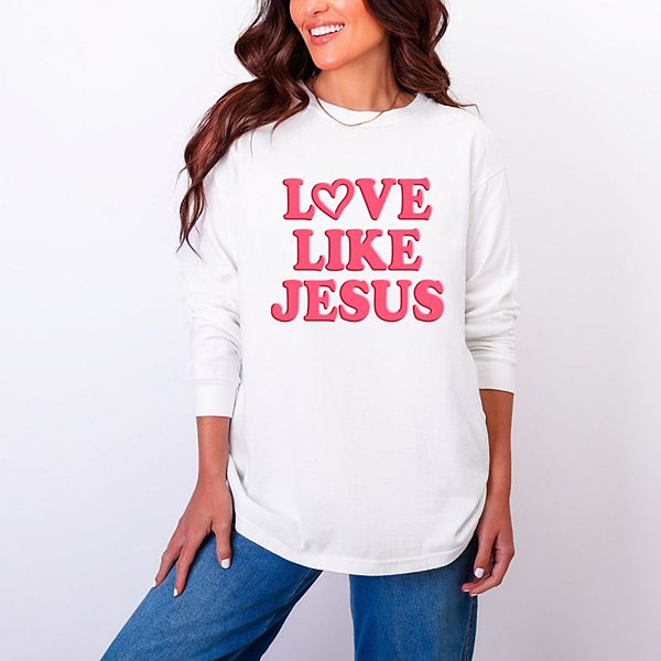 

Футболка Love like Jesus Heart Bold Puff с длинным рукавом, окрашенная в стиле garment dyed Simply Sage Market, White, Белый, Футболка Love like Jesus Heart Bold Puff с длинным рукавом, окрашенная в стиле garment dyed Simply Sage Market, White