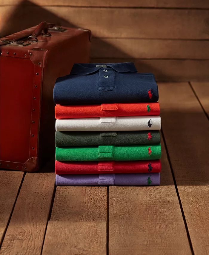 Мужская поло The Iconic Mesh большого и высокого размера Polo Ralph Lauren, черный — фото 2