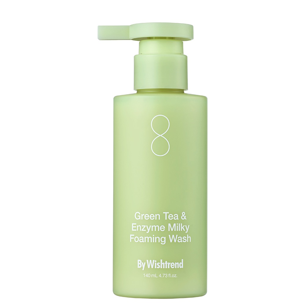 

Очищающая пенка для лица green tea & enzyme milky foaming wash By Wishtrend, объем 140 мл