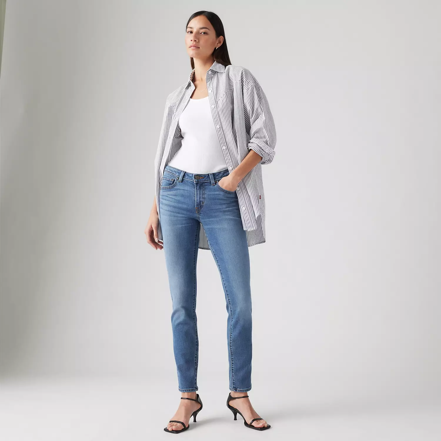 

Супернизкие женские джинсы скинни Levi's, цвет Grab And Go - Medium Wash