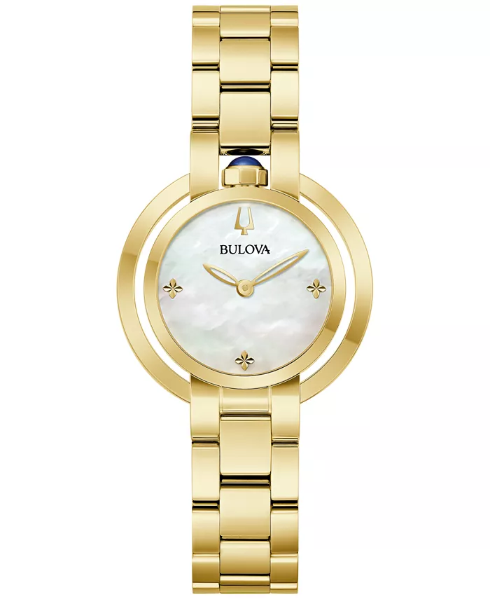 

Женские часы-браслет Rubaiyat из нержавеющей стали с золотистым покрытием, 31 мм Bulova