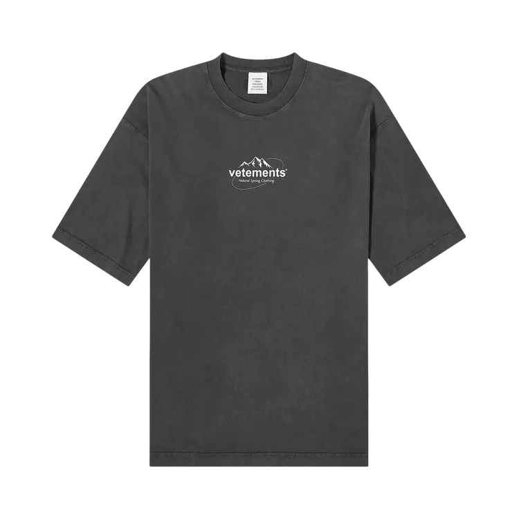 Футболка Vetements Spring Water Logo 'Black', черный