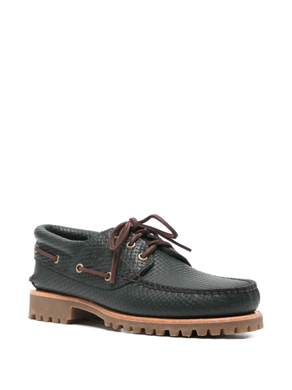 Фактурные топсайдеры на шнуровке Timberland, зеленый — фото 2