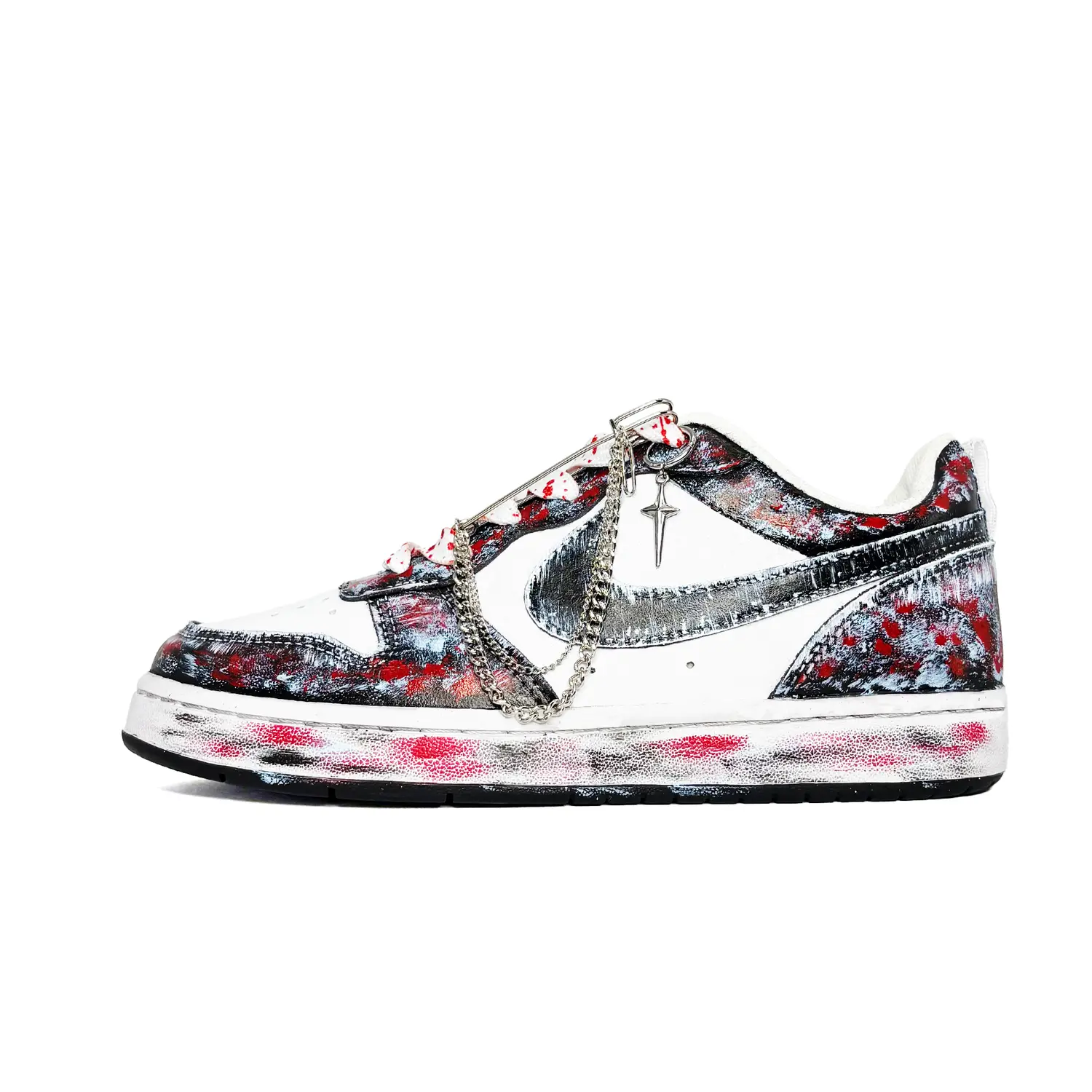 

Nike Court Borough Street Graffiti, Hand Drawn, устойчивые к истиранию и скольжению низкие кеды для скейтбординга Black Red