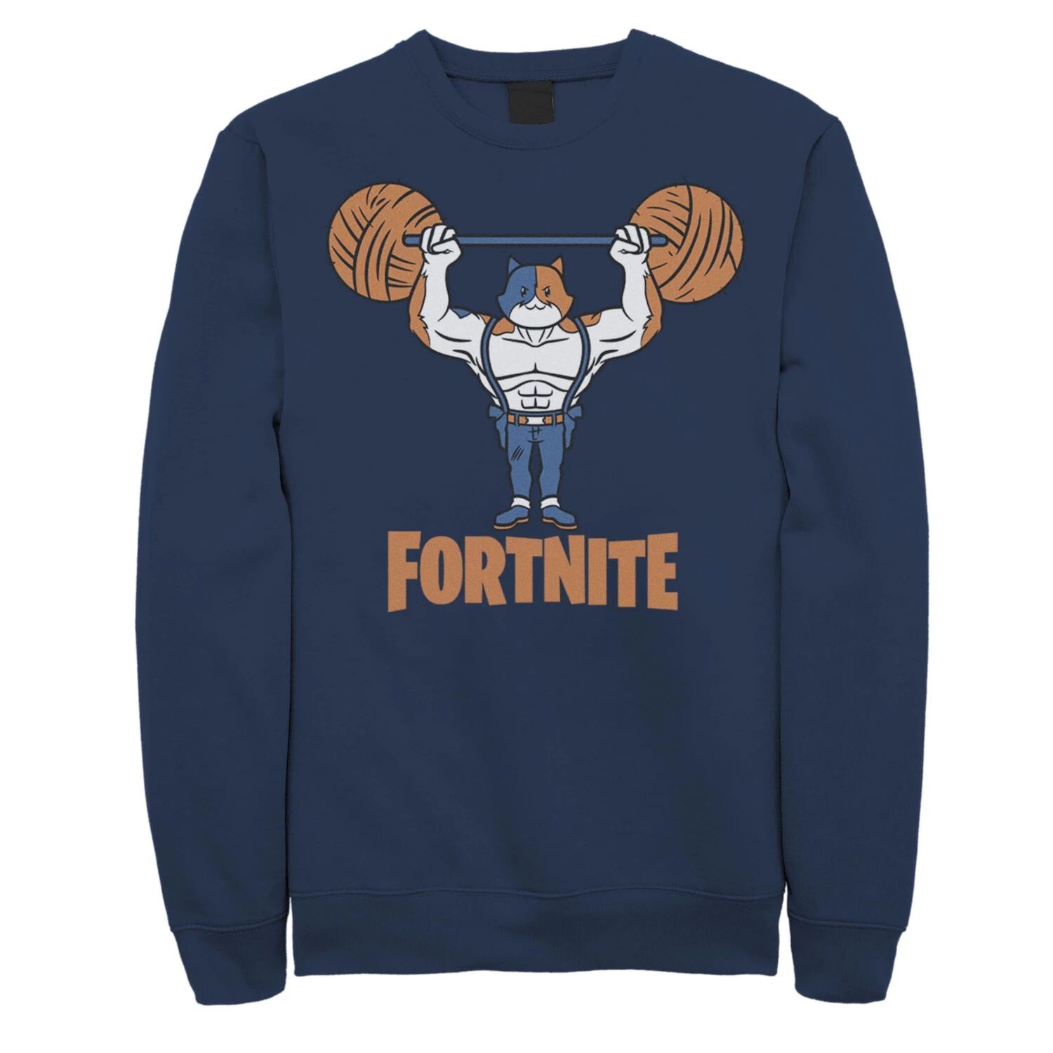 

Мужской свитшот с логотипом Fortnite Meowscles Yarn Work Out Licensed Character