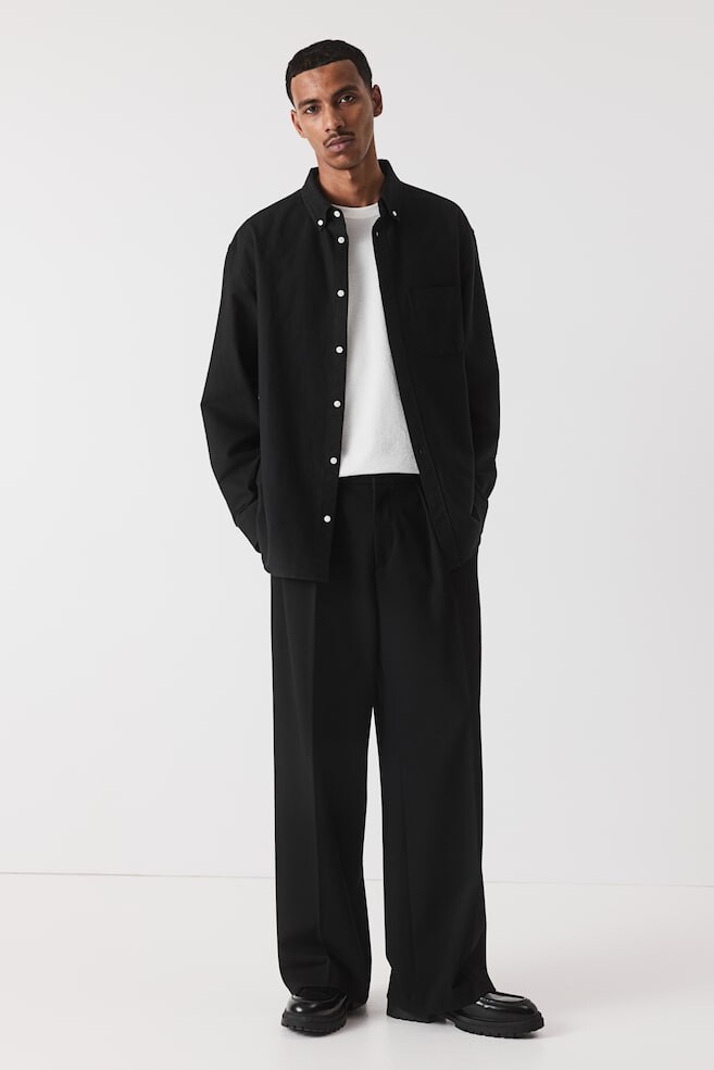 

Рубашка Оксфорд классического кроя H&M, черный