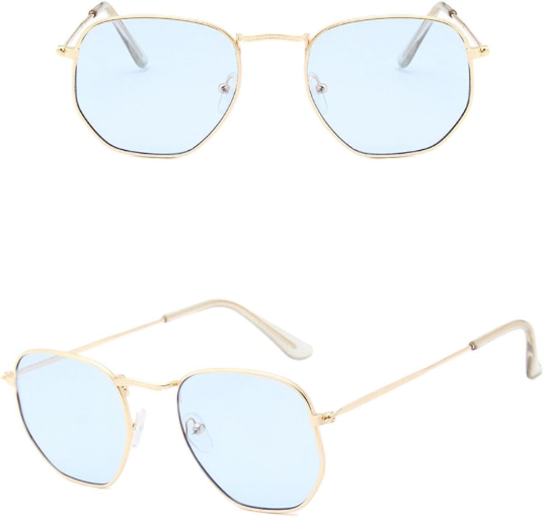 

Солнцезащитные очки с защитой от УФ-излучения UV400 | Металлические | Для женщин и мужчин | Для занятий спортом на открытом воздухе и вождения DSVIGF, 12 Gold-lightblue