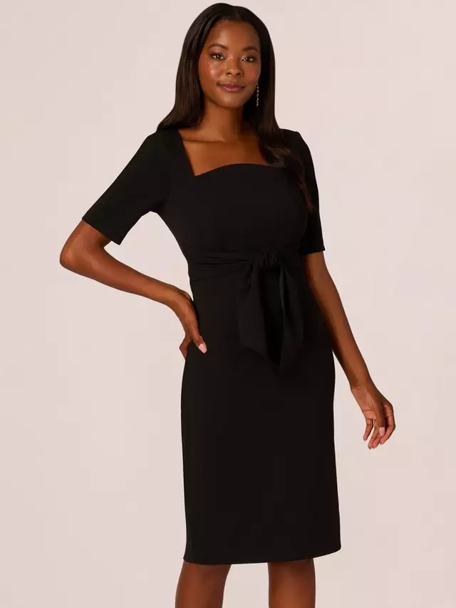 

Платье Adrianna Papell Crepe Tie Front, черный