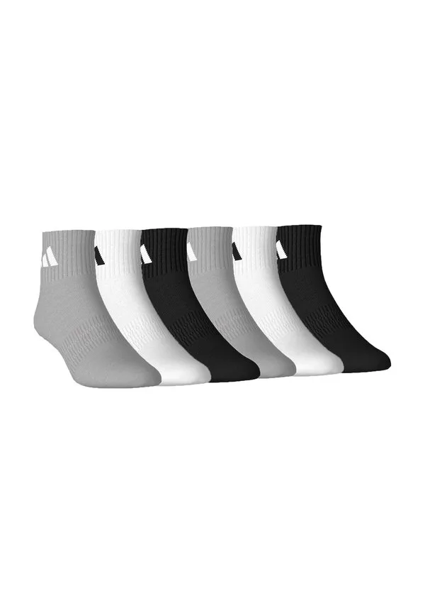 Унисекс тонкие легкие спортивные носки до щиколотки, упаковка из 6 пар. Adidas Performance, Grey White Black
