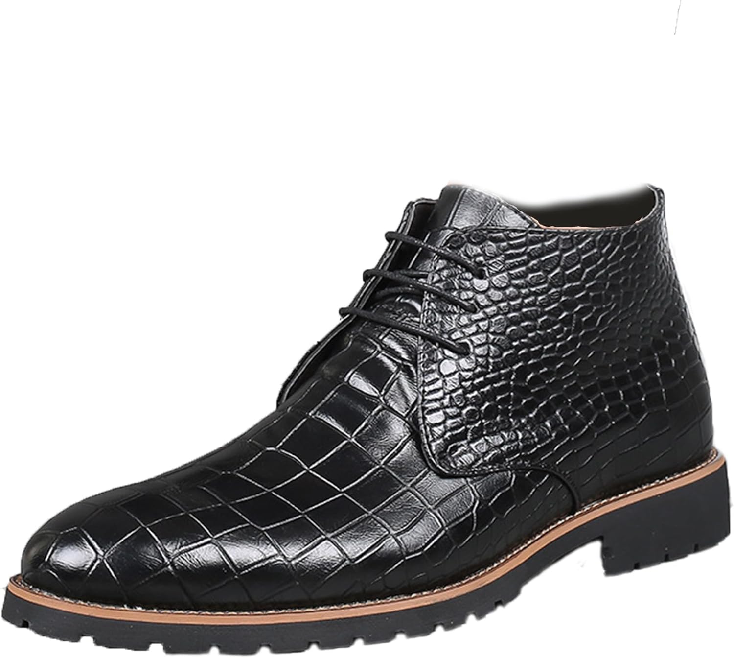 

Мужские кожаные повседневные ботинки RiceelSor с шнуровкой Чакка, дышащие, ручной работы, с тиснением под крокодила, деловые, средние, с крыльями в стиле Оксфорд, черный