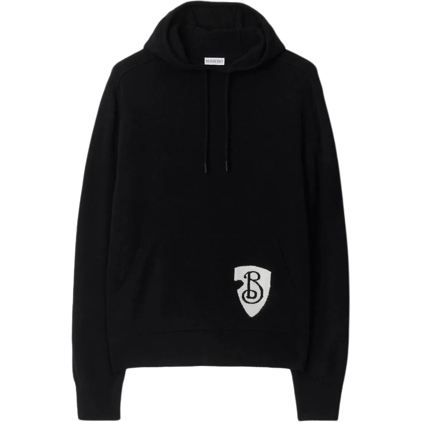 Худи Burberry B Shield шерстяное черное