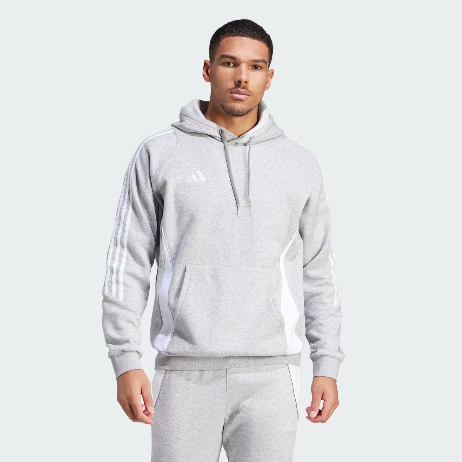 

Толстовка с капюшоном Tiro 24 Adidas, цвет Medium Grey Heather/White