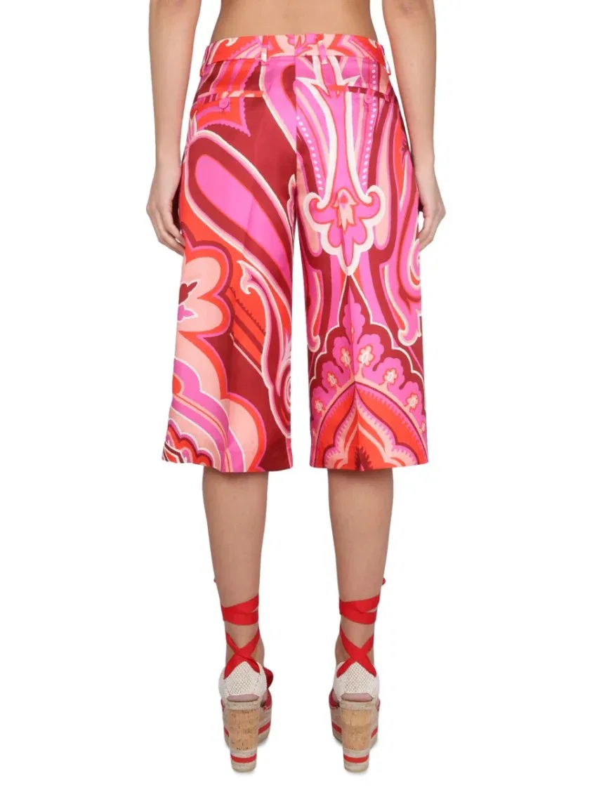 Бермуды из шелка и хлопка Etro, Pink — фото 4