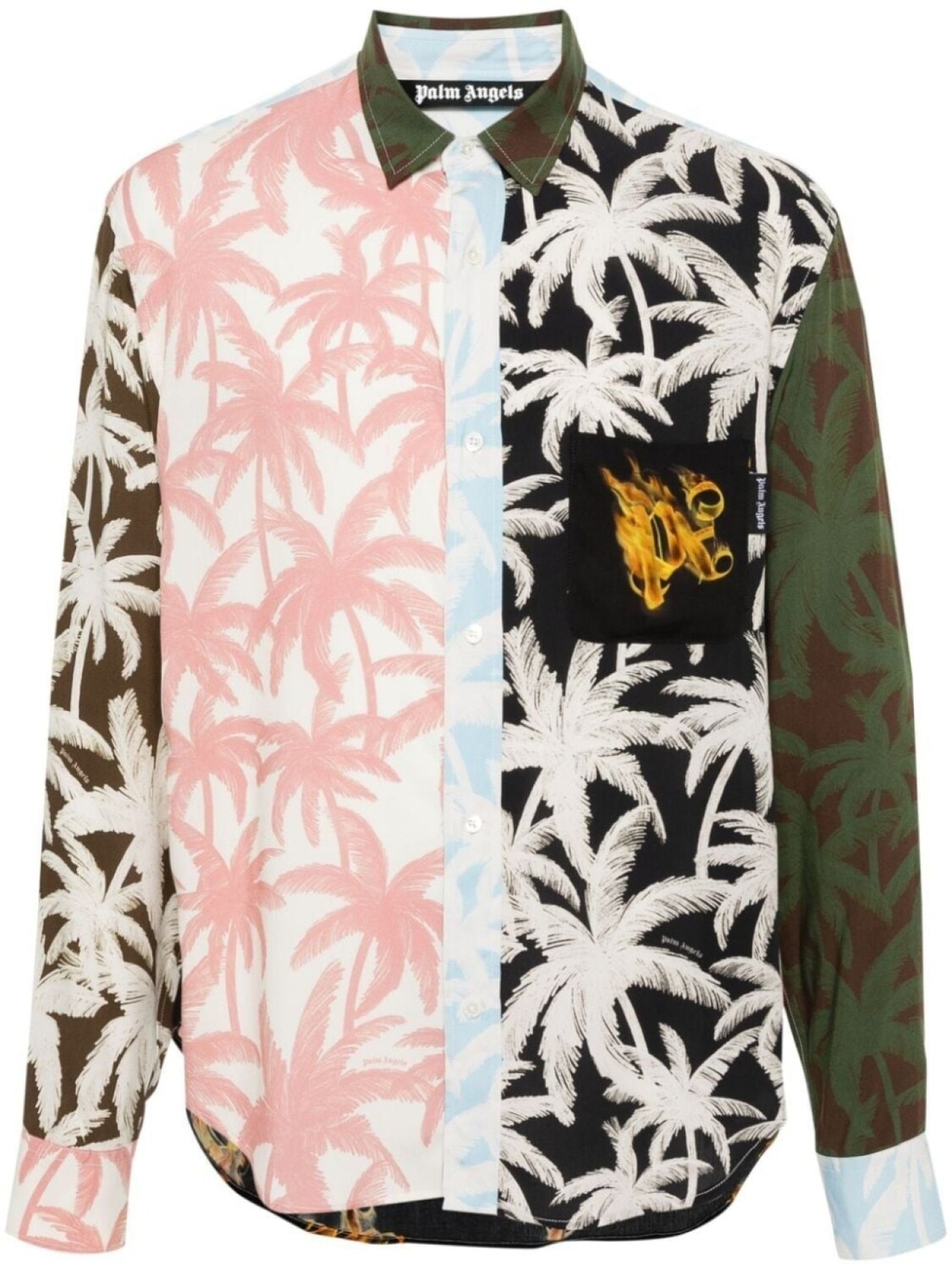 

Palm Angels рубашка с принтом, розовый