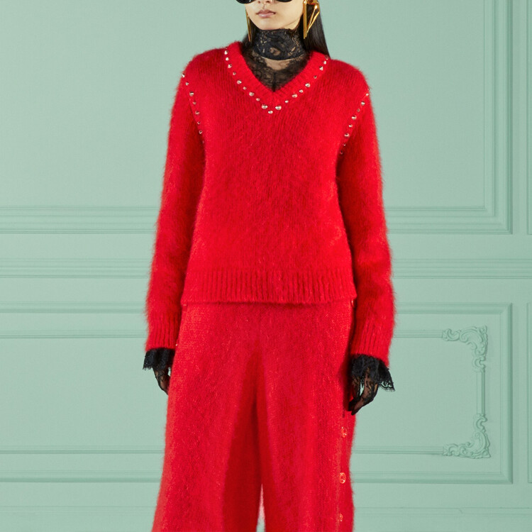 Свитер женский Gucci, премиальный дизайн, красный — фото 4