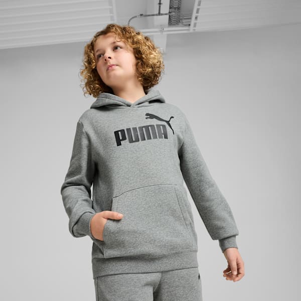 

Толстовка с капюшоном из флиса для больших детей Puma Essentials, серый