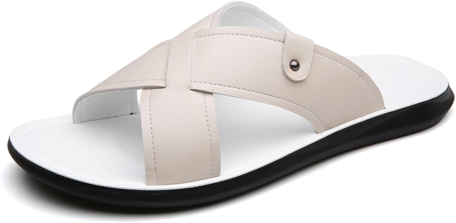 

Мужские сандалии Abborora с перекрестными ремешками, мягкой стелькой и удобной амортизацией, спортивные тапочки для дома, улицы и пляжа, белый