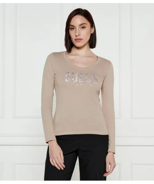 

Блуза Slim fit Guess Jeans, бежевый