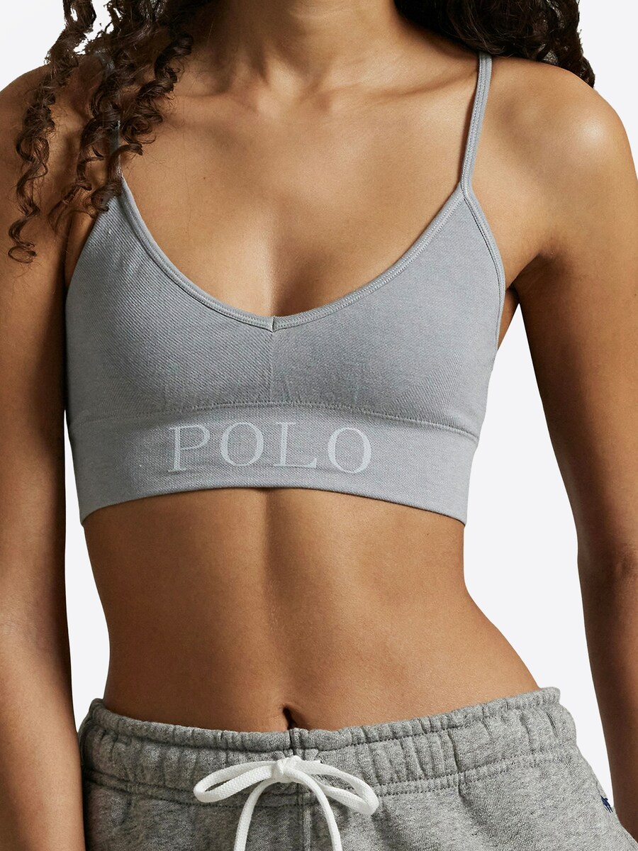 Бюстгальтер-бралетт Polo Ralph Lauren Ribbed Seamless, серый — фото 2