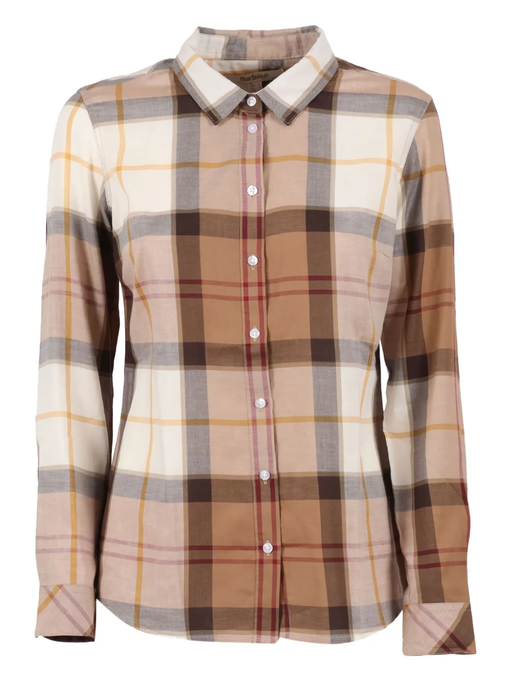 

Клетчатая хлопковая рубашка Barbour, коричневый