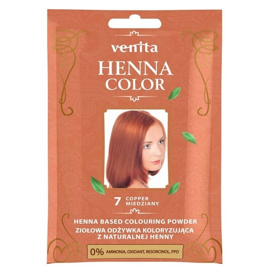 

Кондиционер-краситель, саше, 7 Медь, 30 г Venita, Henna Color