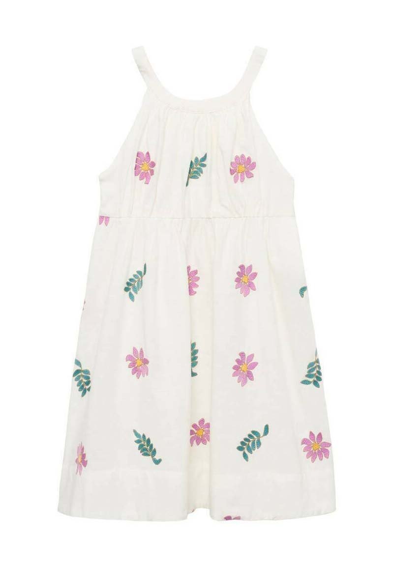 

Повседневное платье Mango Kids, слоновая кость