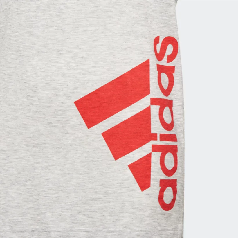 Adidas Футболка Mixed White/Pure Quality Gray/Light Scarlet детская — фото 4