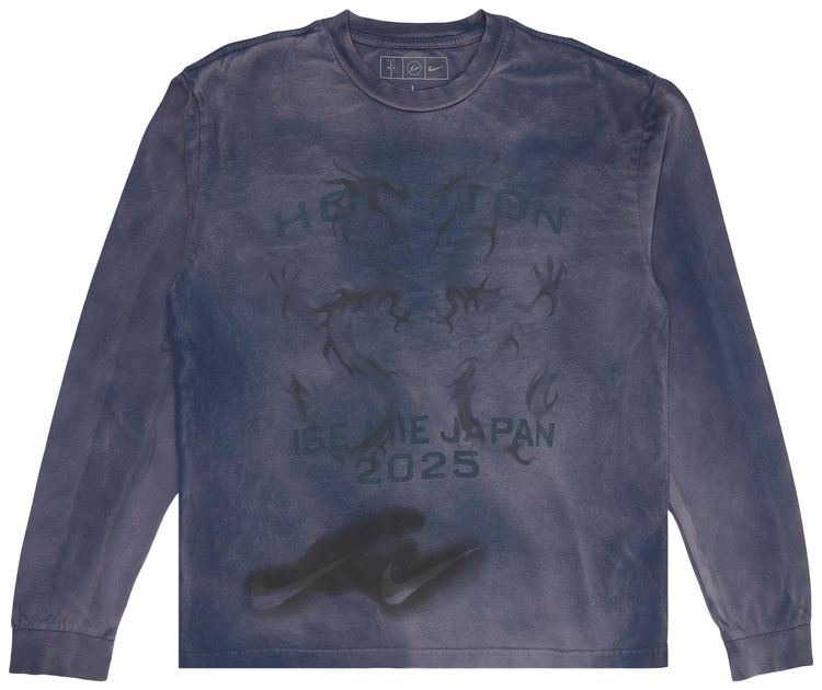 

Cactus Jack by Travis Scott Футболка с длинными рукавами Cactus Jack от Travis Scott x Fragment x Nike Houston To ISE MIE, темно-синяя