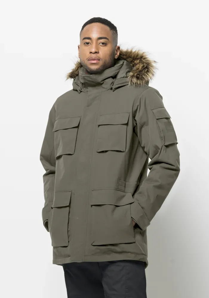 

Парка Jack Wolfskin "GLACIER CANYON PARKA", с капюшоном, оливковый