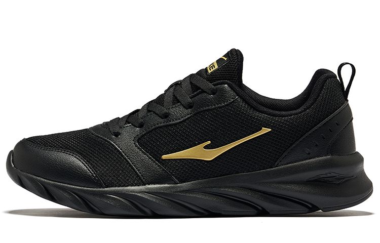 Прочные дышащие низкие кроссовки для бега мужские Jet Black King Gold Erke — фото 2
