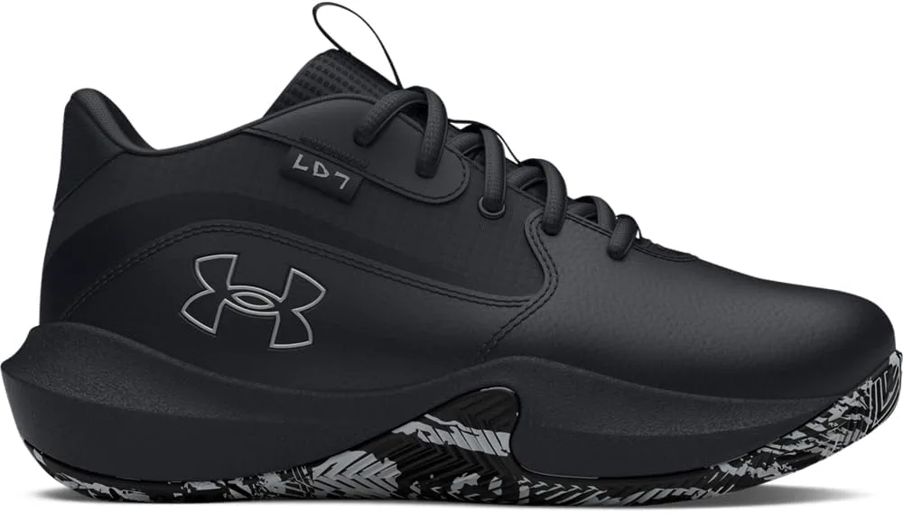 Детские баскетбольные кроссовки Under Armour Lockdown 7 для дошкольников, черный/металлик серебристый — фото 4