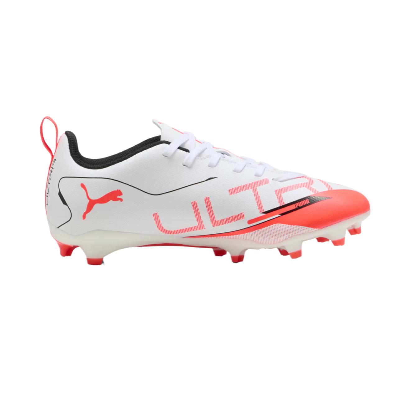 Ультра 5 коллекция низкие детские футбольные бутсы подростки PUMA, белый/красный — фото 2