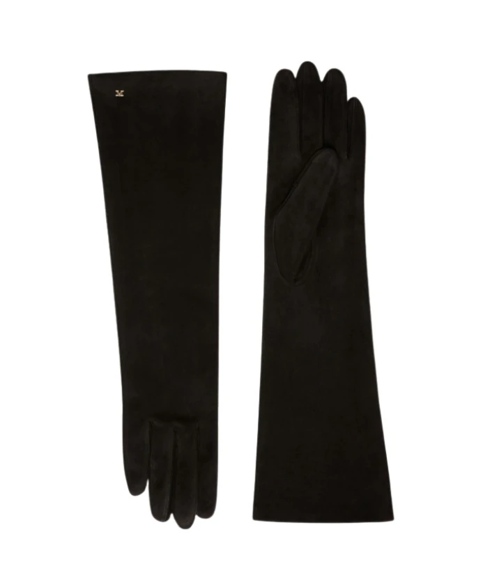 

Длинные перчатки из замши наппа. Max Mara, черный