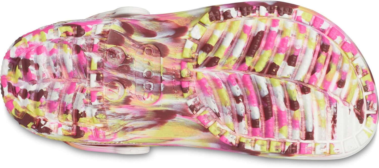 Сабо Crocs Classic Translucent Clog, цвет Fuchsia Fun/Multi Marbled — фото 3