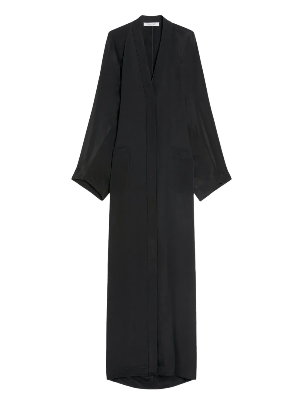 

Платье макси с V-образным вырезом и широкими рукавами Max Mara, черный