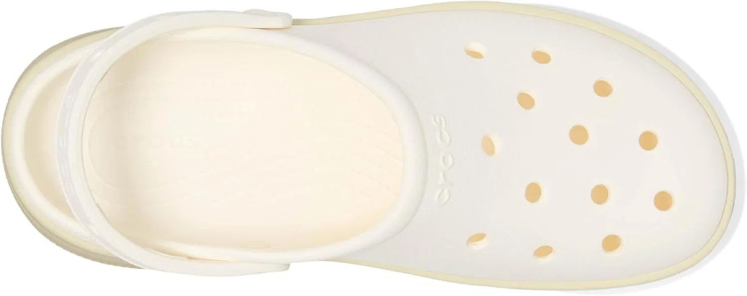 Кроксы Adult Classic Stacked Clogs Platform Platform Crocs, Chalk. — фото 2