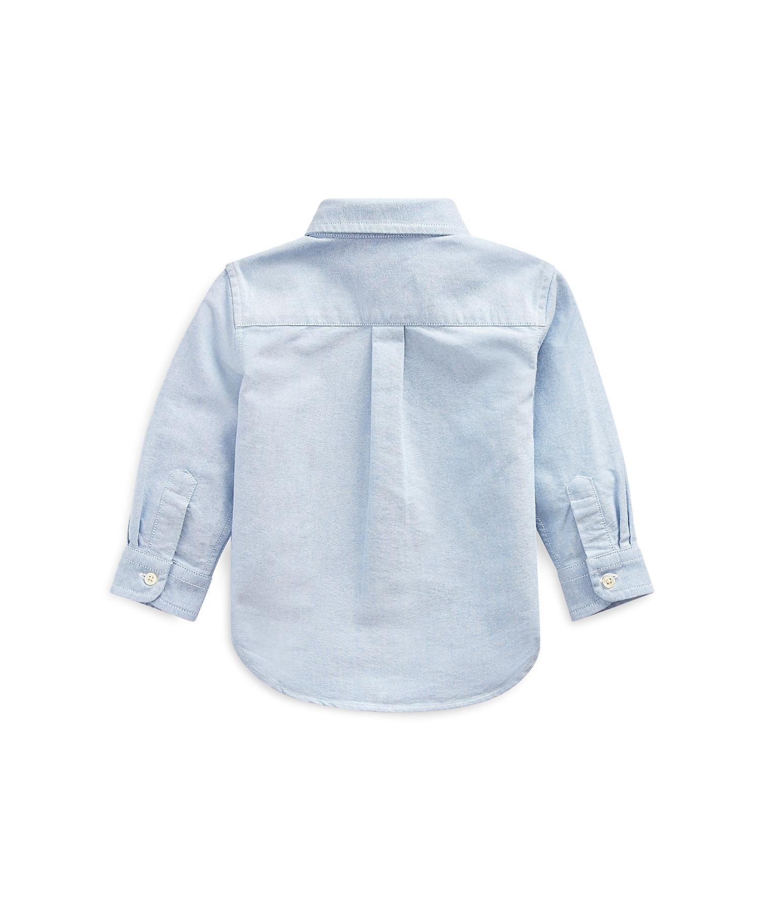 Детская хлопковая рубашка Оксфорд Polo Ralph Lauren, 400 Blue — фото 2