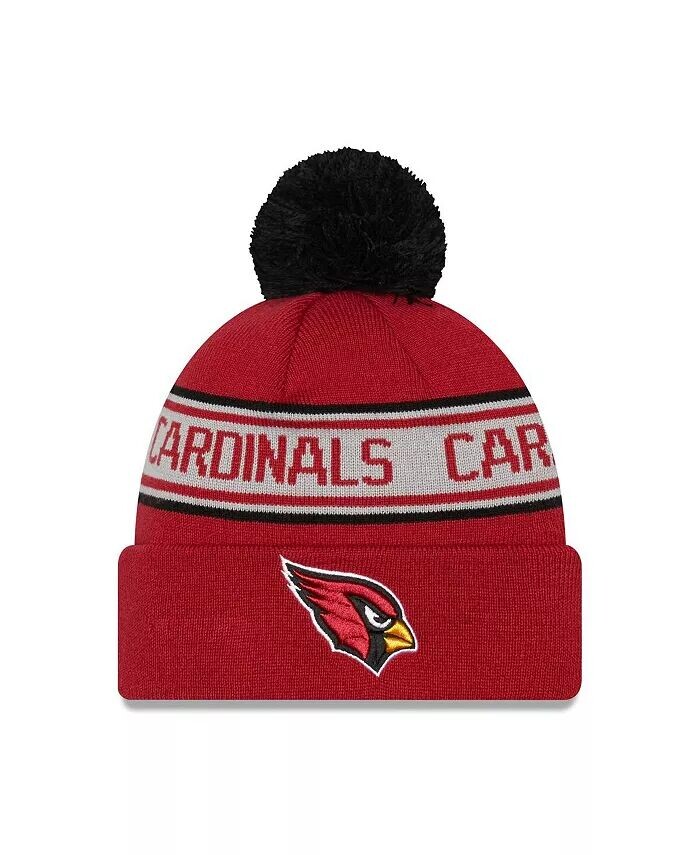 

Мужская вязаная шапка Cardinal Arizona Cardinals с повторяющимися манжетами и помпоном New Era, красный