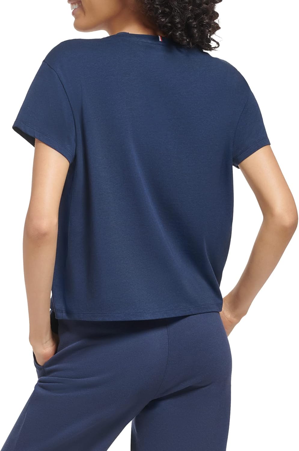 Женская футболка с короткими рукавами и логотипом Tommy Hilfiger, Navy — фото 3