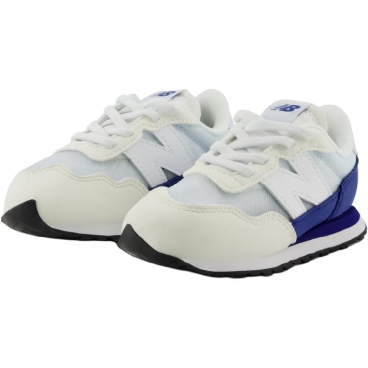 New Balance Низкие детские кроссовки NB 237 бело-синие для малышей — фото 3