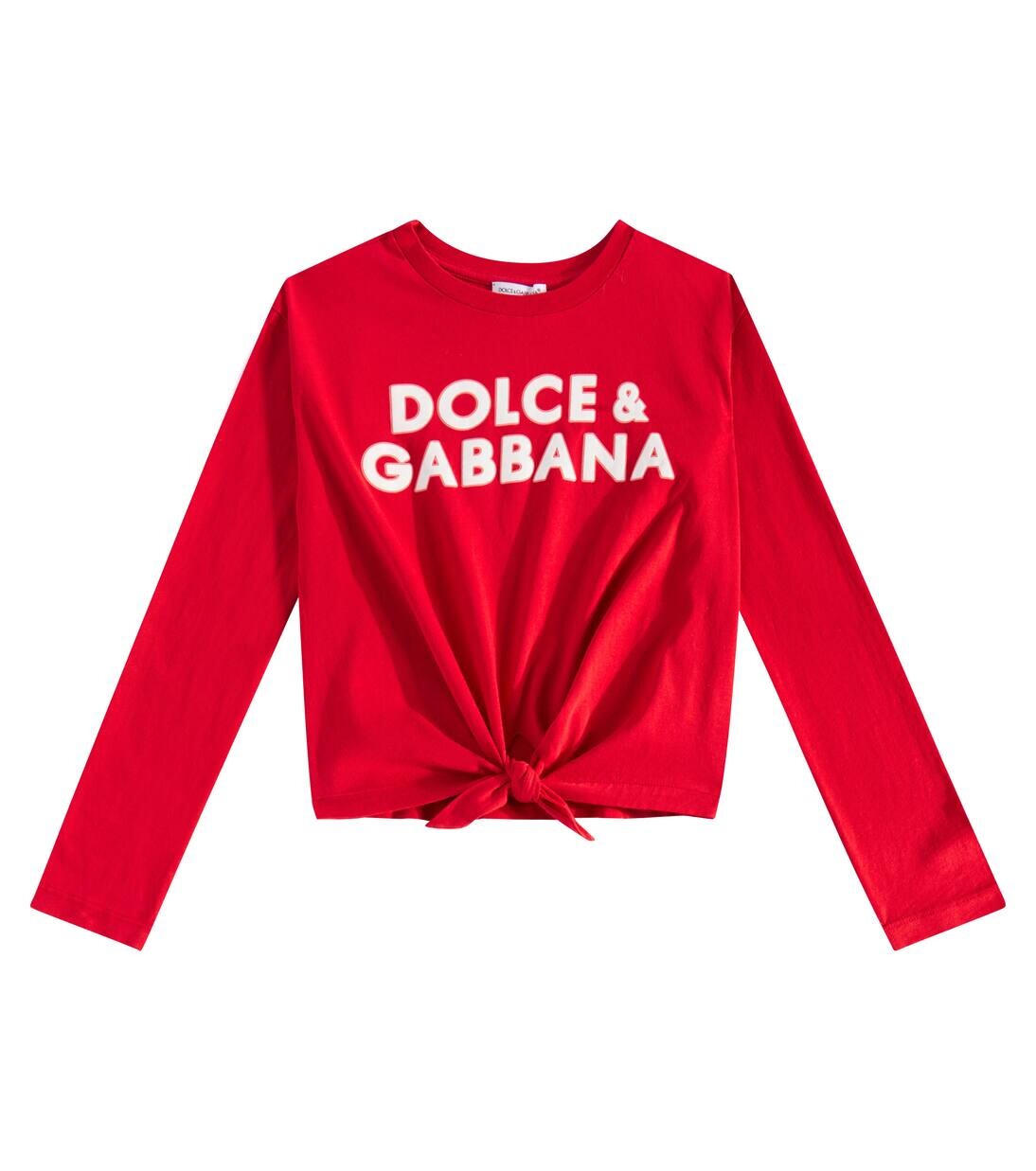 

Футболка из хлопкового джерси с логотипом Dolce&Gabbana Kids, цвет bordeaux medio