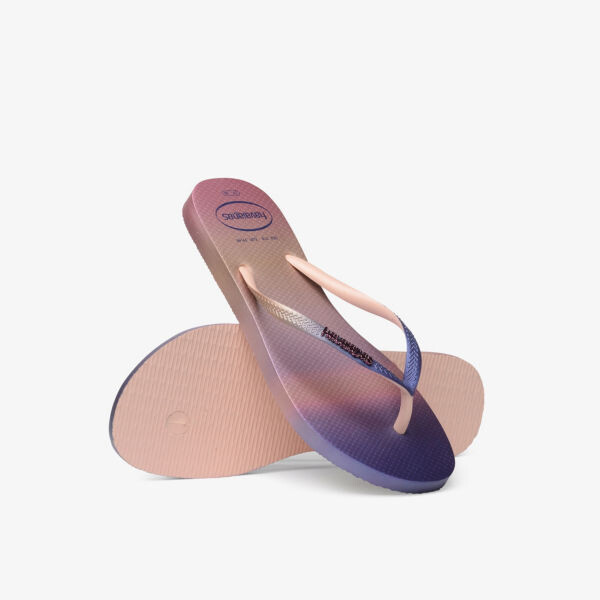 Тонкие резиновые шлепанцы с градиентным принтом Havaianas, розовый — фото 4