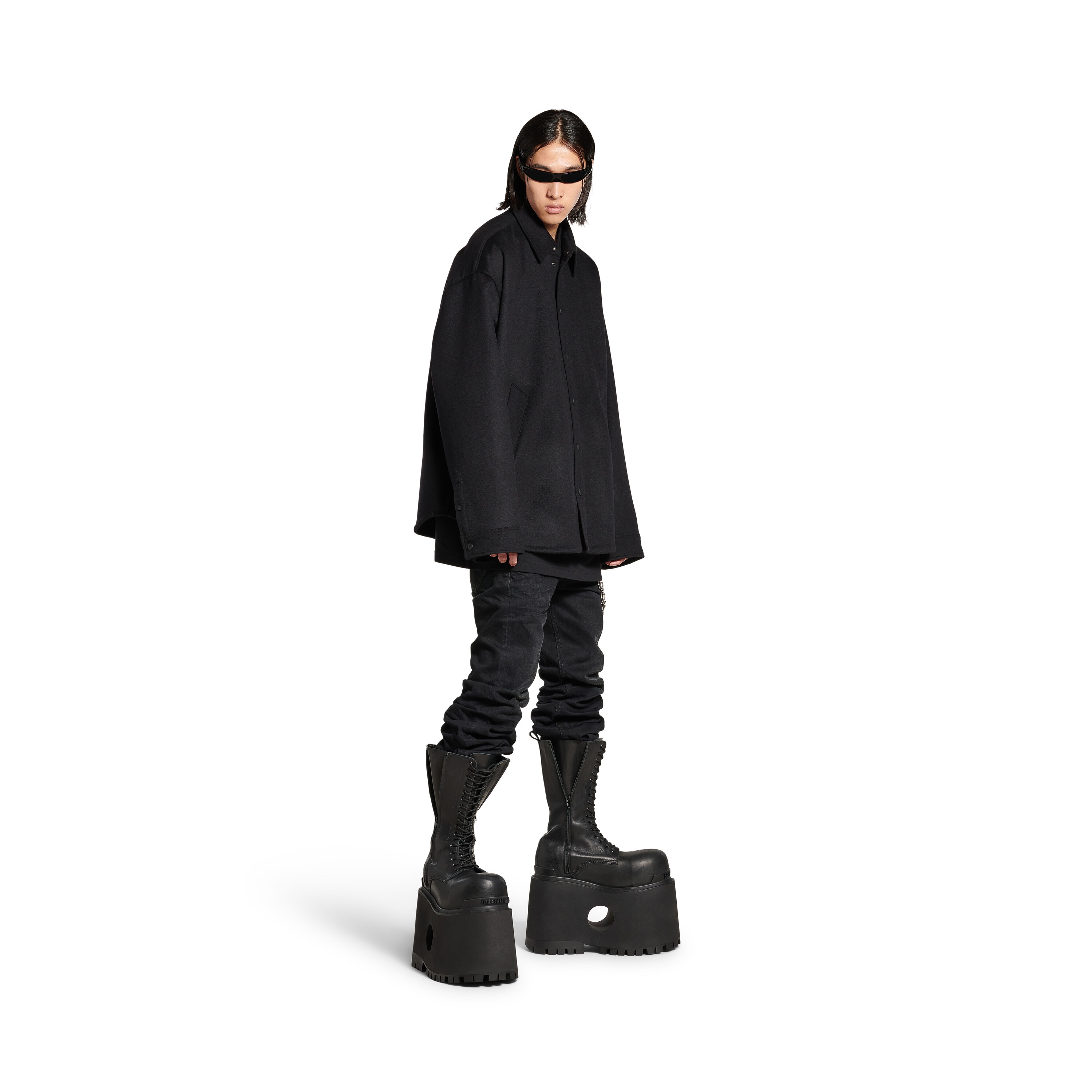 

Утепленная рубашка BALENCIAGA, черный
