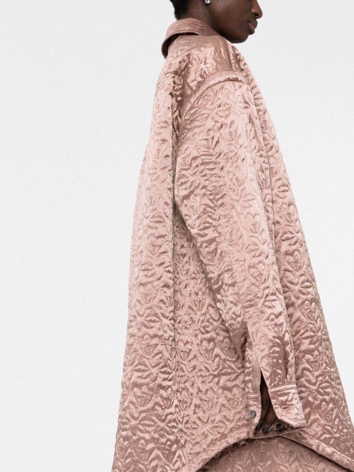 Maison Margiela стеганая атласная рубашка, нейтральный цвет — фото 3