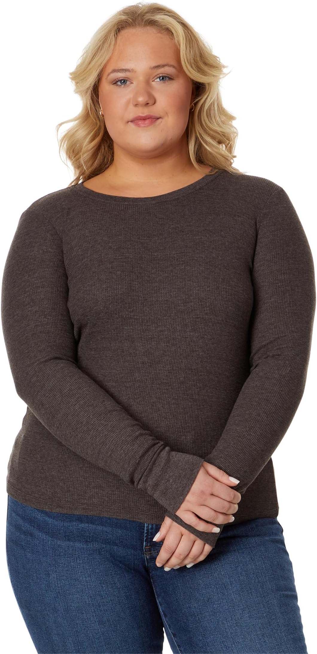 

Топ Michael Stars Thermal Juliet Crew Neck Top, цвет Java