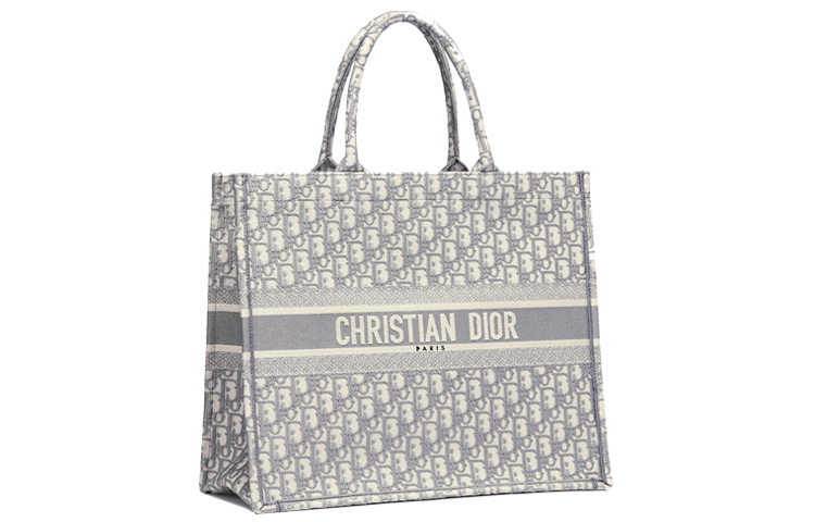 Сумка BookTote с вышивкой, шоппер, сумка через плечо, женская большая сумка gray DIOR — фото 2