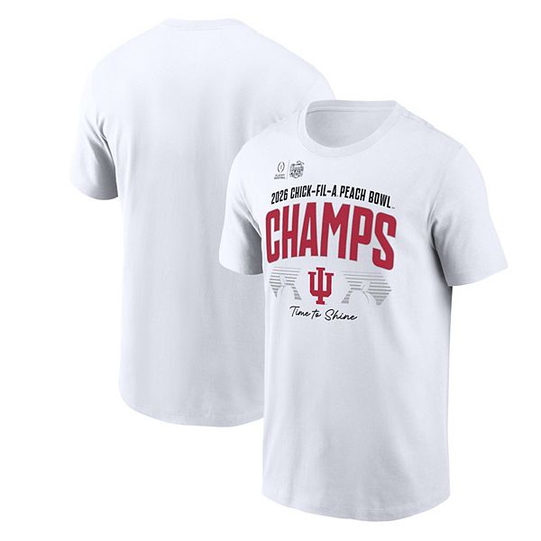 

Мужская белая футболка indiana hoosiers college football playoff 2026 peach bowl champions locker room Nike